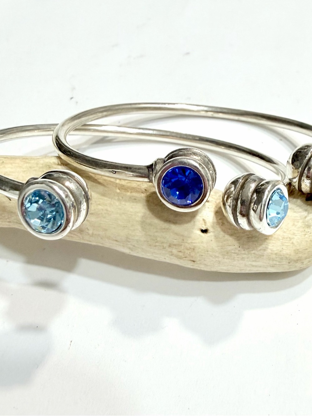 NWOT SilverPlated Open Bangle Bracelet set from Spain.